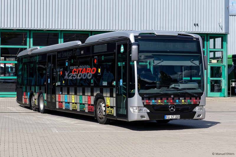 Dieser markante Citaro lief als exakt 25.000stes Modell seiner Art vom Band